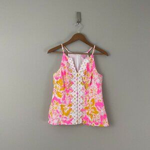 Lilly Pulitzer Magnolia Halter Tank in Ooh La La Royal Pink Size 6